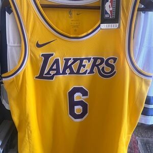 Nike Stitched Signature LeBron James Lakers Basketball Jersey